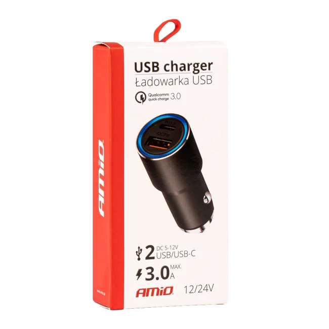 Автомобильное зарядное устройство AMiO PCH PRO-08 USB-C+USB 38W (02934/029343)