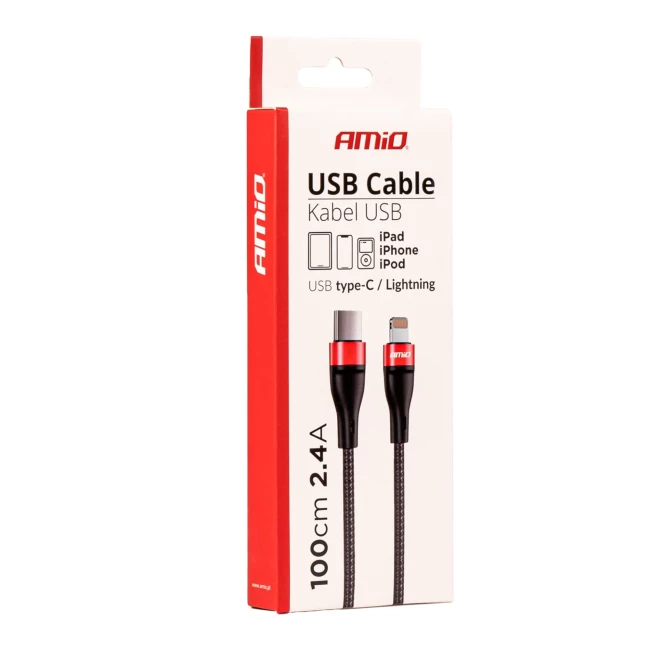 Кабель AMiO UC-17 FullLink USB-C + Lightning 100см (02929/029299)