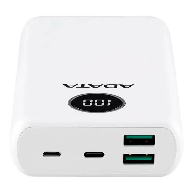 Зовнішній акумулятор Adata P20000QCD 20000mAh PD 18W USB-C 2xUSB QC3.0 white (PB931040)