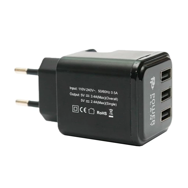 Зарядний пристрій PowerPlant W-360 3xUSB: 220V 3.4A (DV00DV5065)