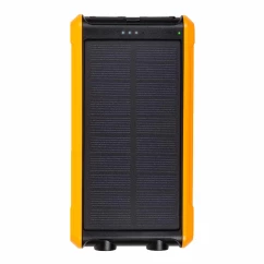 Внешний аккумулятор PowerPlant 10000mAh 2xUSB-A сонячна панель 5.5V-0.2A Black (PB930494)