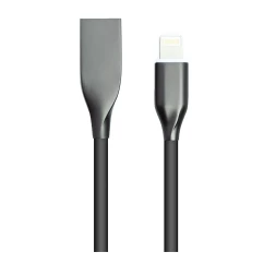 Кабель PowerPlant USB - Lightning 2м силикон черный (CA911806)