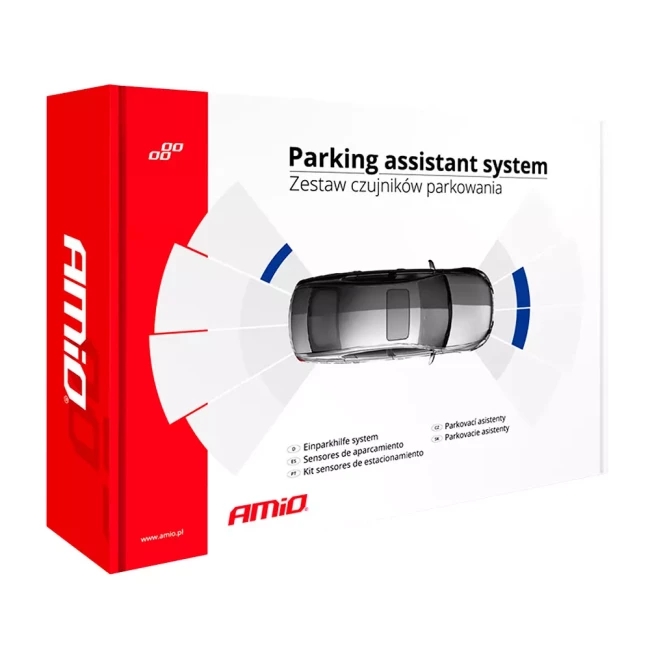 Система парковки AMiO LED 4 датчика 16,5мм черный (02255/022559)