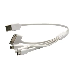Кабель PowerPlant універсальний USB 2.0 AM - Mini Micro Lightning I-Pod 0.3м (KABUSBALL)