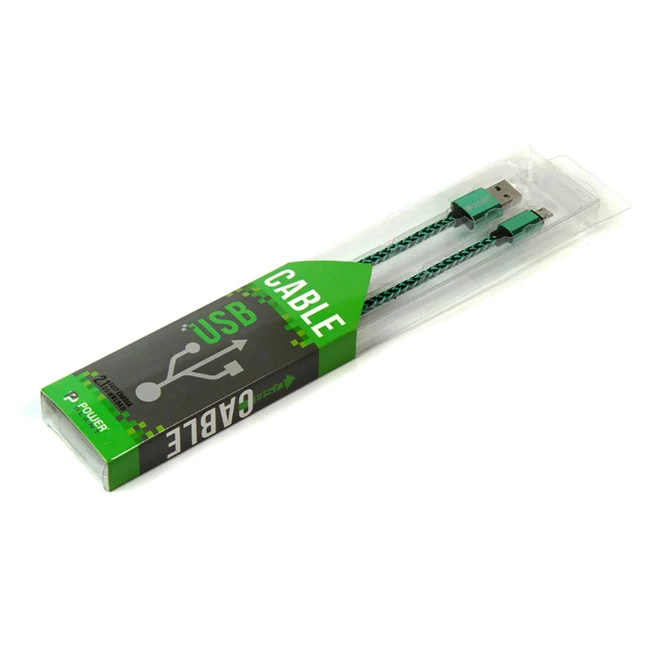 Кабель PowerPlant USB 2.0 AM/Micro B 1м зелений (CA910229)