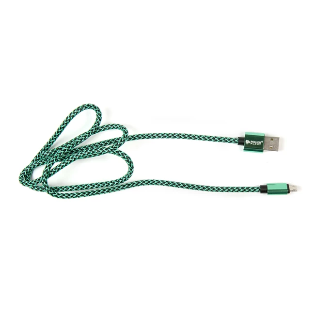 Кабель PowerPlant USB 2.0 AM/Micro B 1м зелений (CA910229)