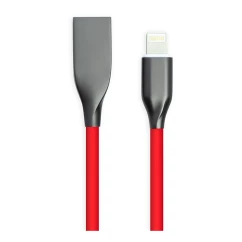 Кабель PowerPlant USB - Lightning 2м силикон красный (CA911417)