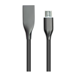Кабель PowerPlant USB - microUSB 2м силикон черный