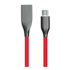 Кабель PowerPlant USB - microUSB 2м силикон красный (CA911370)
