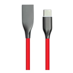 Кабель PowerPlant USB - Type-C 2м силикон красный (CA911394)