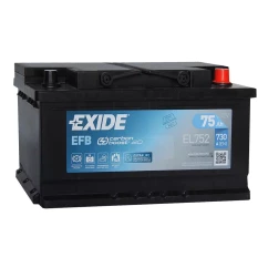 Автомобільний акумулятор EXIDE Start-Stop EFB 6СТ-75Ah АЗЕ 730A (EN) EL752 (76060)