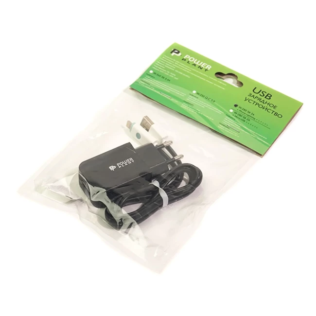 Зарядний пристрій PowerPlant W-280 USB 5V 2A Lightning LED (SC230020)