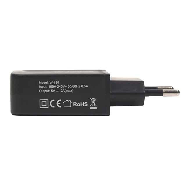 Зарядний пристрій PowerPlant W-280 USB 5V 2A Lightning LED (SC230020)