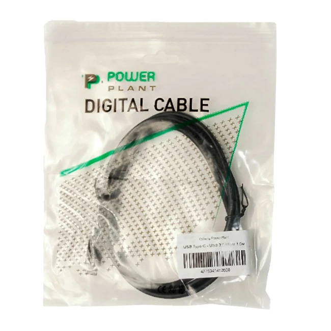 Кабель Power Plant USB Type-C - USB 3.0 1.5м (KD00AS1280)