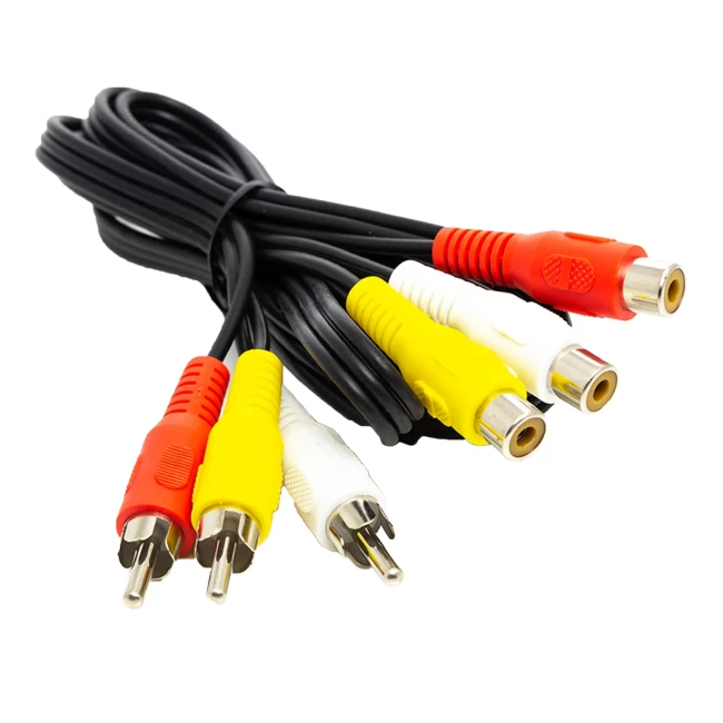 Аудіо кабель PowerPlant 3*RCA м - 3*RCA F 1 м (CA912049) Аудіо кабель PowerPlant 3*RCA м - 3*RCA F 1 м (CA912049)