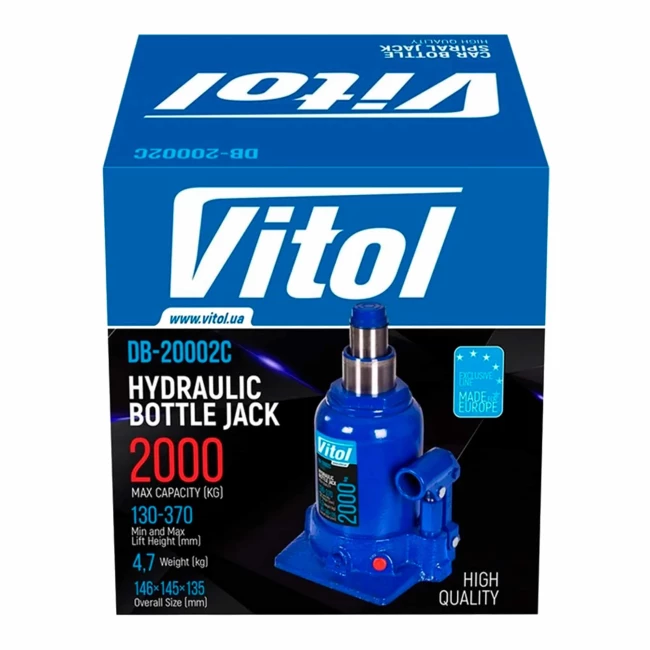 Домкрат гидравлический VITOL 2т (ДБ-20002Ц/TF0202)