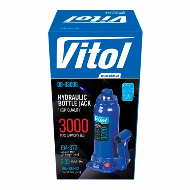 Домкрат гідравлічний VITOL 3т (T83006B/DP-25025B)