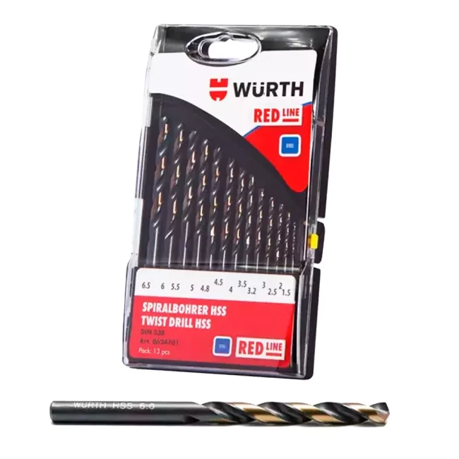 Набор сверл по металлу Wurth HSS Red Line DIN338 1,5-6,5мм (0624701)