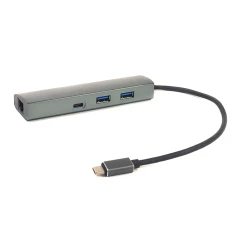 Переходник PowerPlant Type-C - 2xUSB 3.0 Type-C USB 3.1 Gigabit Ethernet (CA910557)