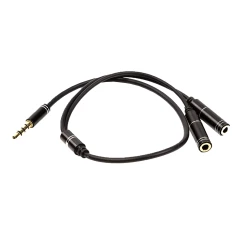 Аудио кабель PowerPlant 3.5мм M – 2x3.5мм F 4 pin 0.2 м (CA913206)