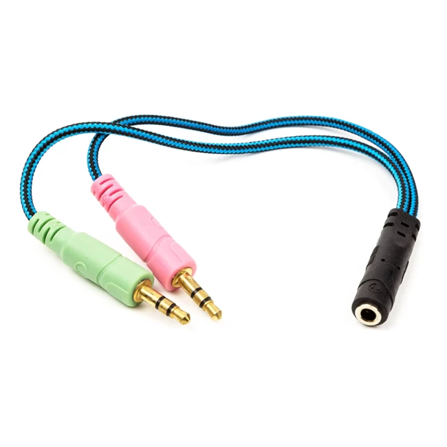 Переходник PowerPlant 3.5мм 4pin F – 2x3.5мм 3pin 0.22м (CA913084)