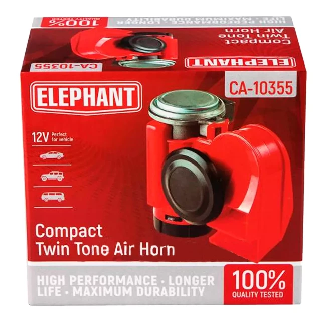 Повітряний сигнал Еlephant Compact 12V color box червоний (CA-10355)