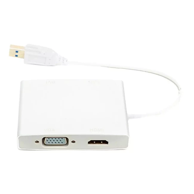 Перехідник PowerPlant USB 3.0 - HDMI DVI VGA RJ45 Gigabit Ethernet (CA912087)