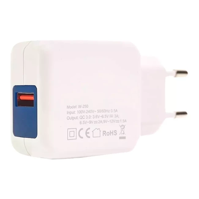 Зарядное устройство для PowerPlant W-250 USB QC3.0: 220V 3A (SC230013)