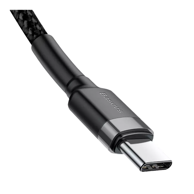 Кабель Baseus Cafule Type-C to Type-C PD 2.0 60W серый/черный (CATKLF-GG1)
