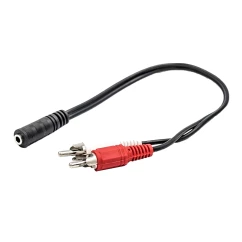 Аудио-переходник PowerPlant 3.5мм female - 2xRCA male