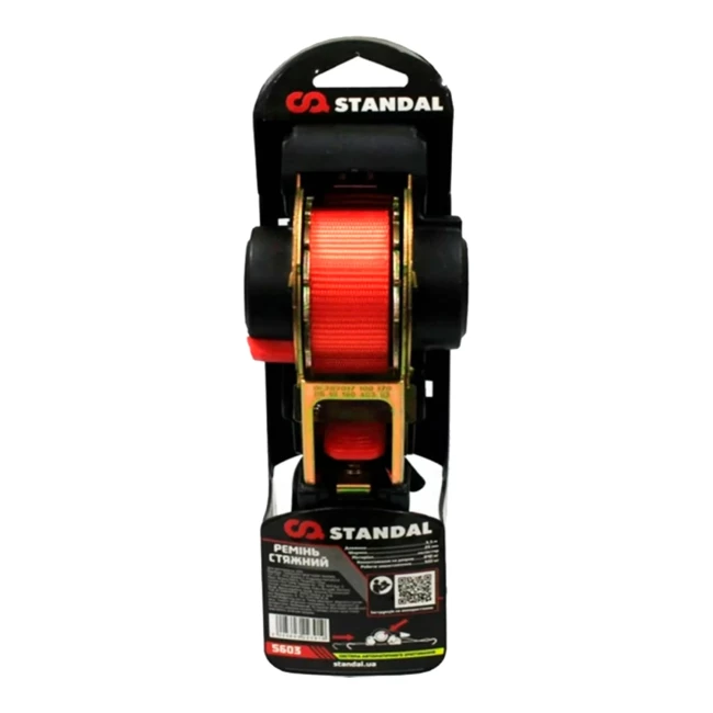 Стяжной ремень STANDAL 640кг 4м*25мм (STD 5603) (223919) Стяжной ремень STANDAL 640кг 4м*25мм (STD 5603) (223919)