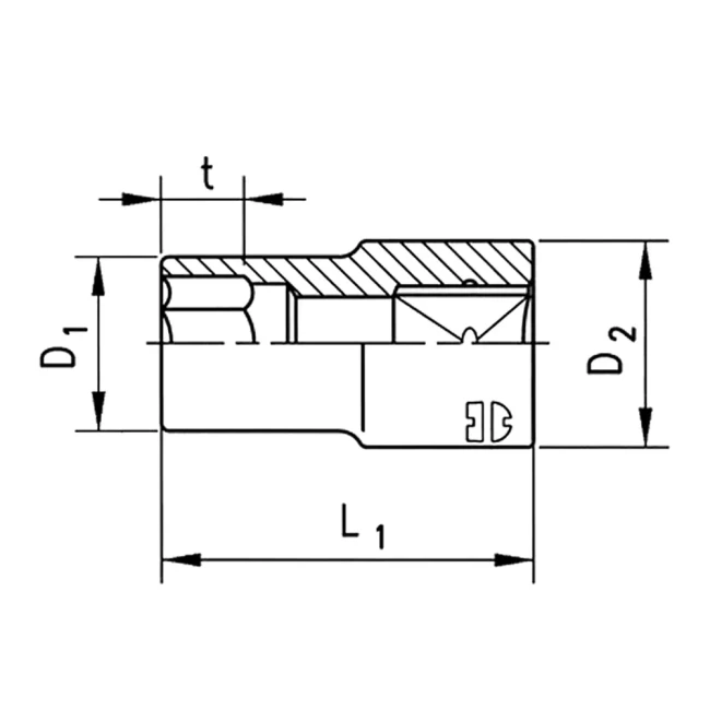 Торцевая головка WURTH 1/2" SW16 6-гранная (0712131116)