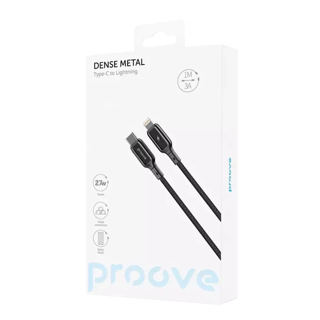 Кабель Proove Dense Metal Type-C to Lightning 27W 1м White (400446) (504990003)