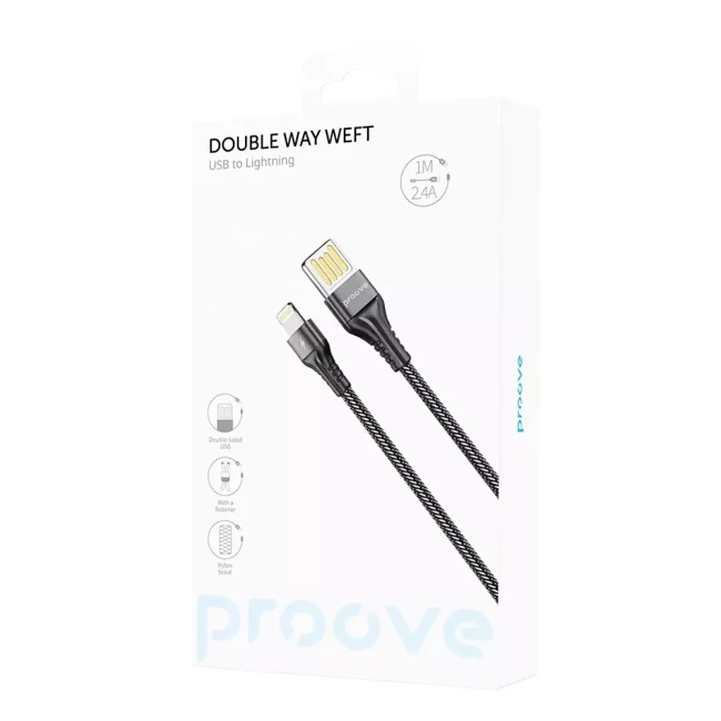 Кабель Proove Double Way Weft Lightning 2.4A 1м White (419301) (504940003)