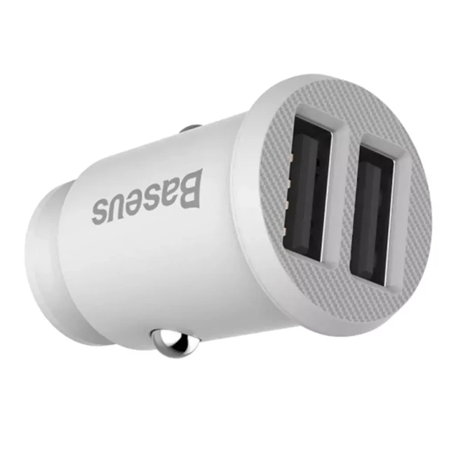 Автомобильное зарядное устройство Baseus Small Rice Grain White (CCALL-ML02)(207500003)