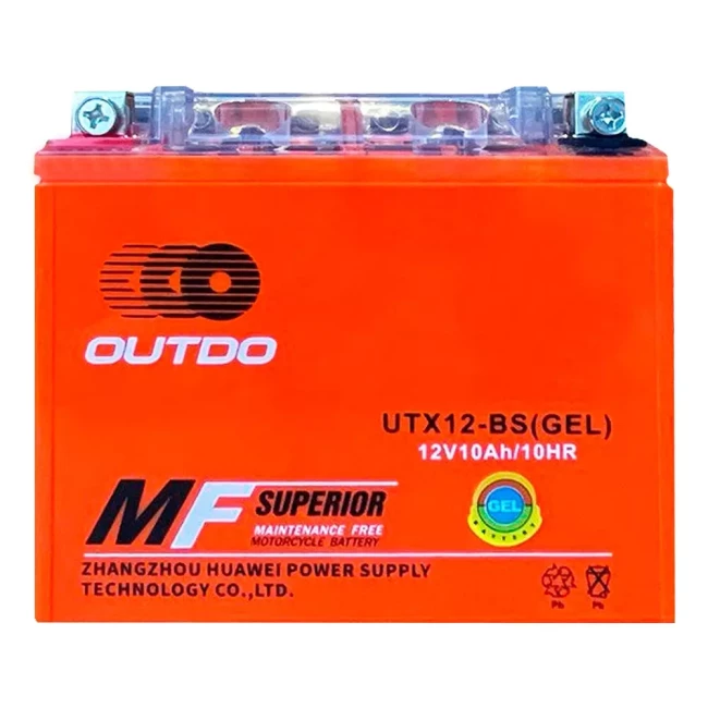 Мото аккумулятор OUTDO MOTO GEL 6CT-10Ah Аз (UTX12-BS)