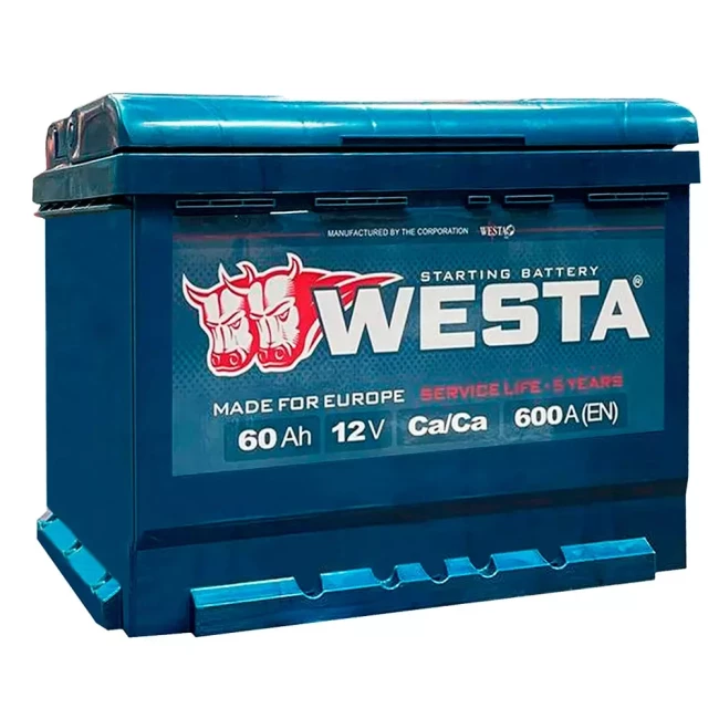 Автомобільний акумулятор WESTA 6CT-60Аh Аз (WPR601) Автомобільний акумулятор WESTA 6CT-60Аh Аз (WPR601)