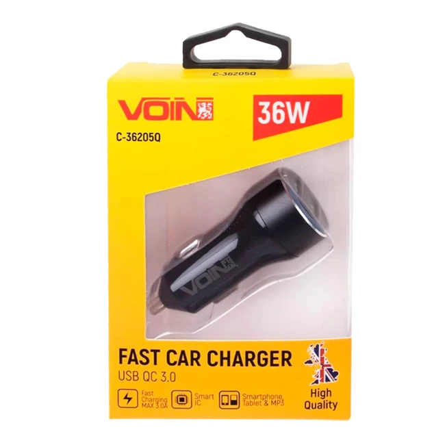 Автомобильное зарядное устройство VOIN USB QC3.0 12/24V