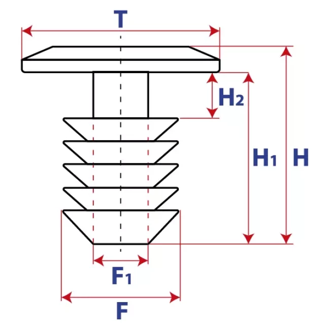 10165 Крепление обшивки MAK одна шляпка, тип "Ель" (N800387S)