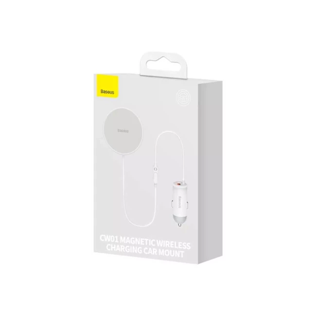Автомобильное зарядное устройство Baseus CW01 Magnetic Wireless 40W белый (SUCX040102)
