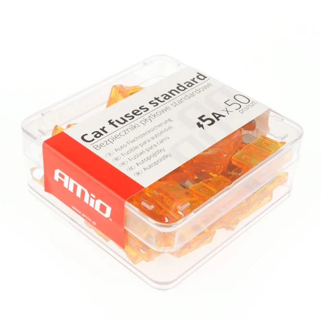 Запобіжники стандарт AMiO 50шт. 5А (022269/02226)
