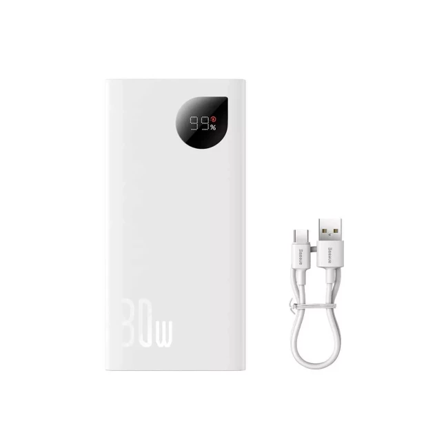 Внешний аккумулятор Baseus Adaman2 20000mAh 30W белый (PPAD050002)