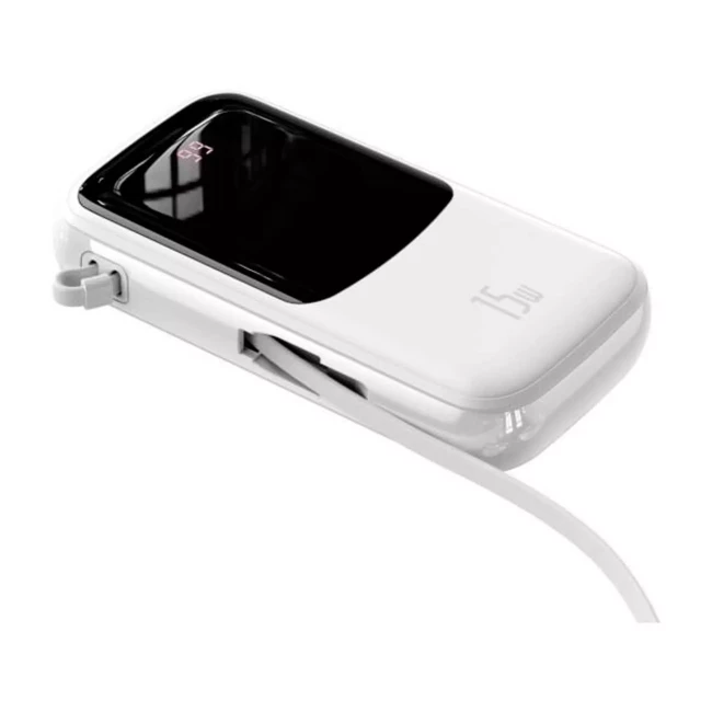 Зовнішній акумулятор Baseus Qpow 20000mAh 15W Display білий (PPQD-G02)