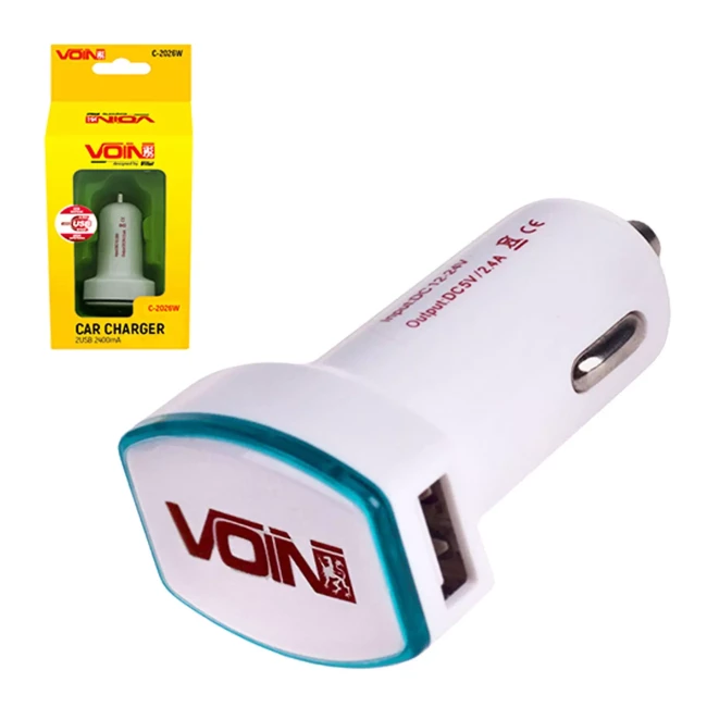 Автомобильное зарядное устройство VOIN C-2026W 2USB (12/24V - 5V 2,4A) (C-2026W (200))