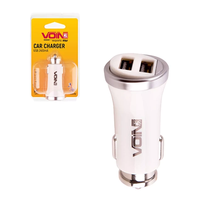 Автомобильное зарядное устройство VOIN C-2411W 2USB (12/24V - 5V 2,4A) (C-2411W (180))