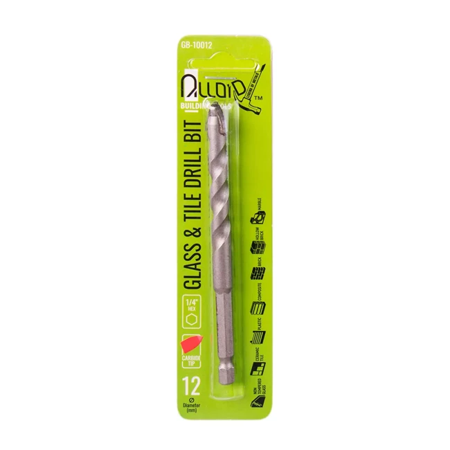 Сверло по стеклу и керамике Alloid 12мм, хвостовик HEX 1/4", L= 120mm (GB-10012)