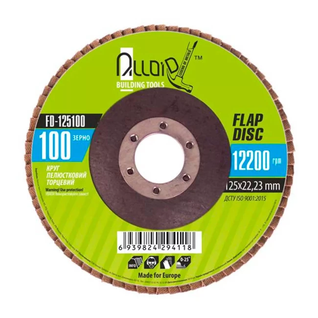 Круг лепестковый торцевой Alloid 125 мм, зерно 100 (FD-125100)