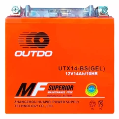 Мото акумулятор OUTDO MOTO AGM 6CT-12Ah з електролітом (UTX14-BS)