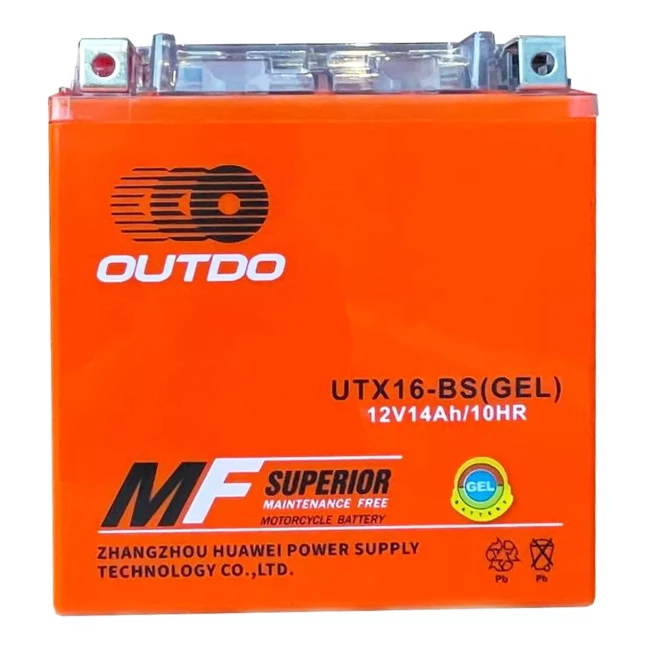 Мото аккумулятор OUTDO MOTO GEL 6CT-14Ah Аз (UTX16-BS)