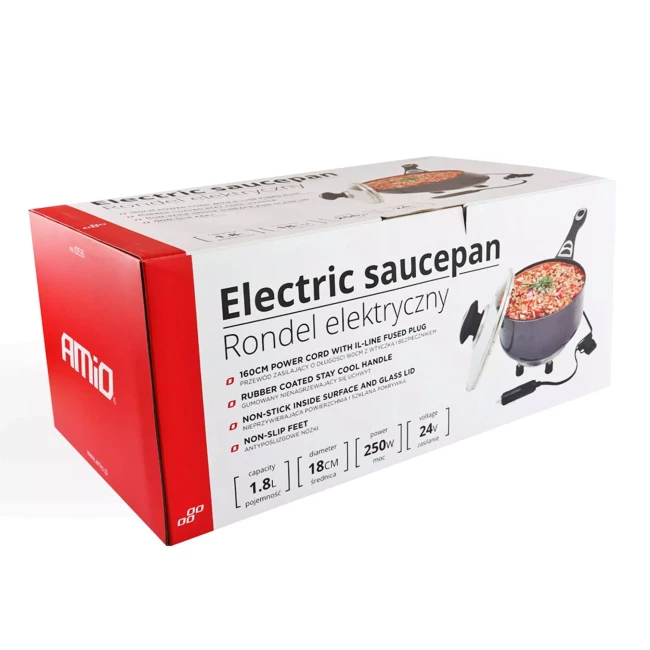Электрокастрюля AMiO с крышкой 18смх8см 250W 24V (02535/025352)
